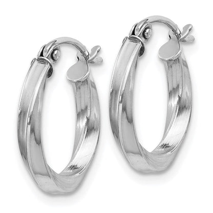 15 mm twisted hoop earrings pair angle view