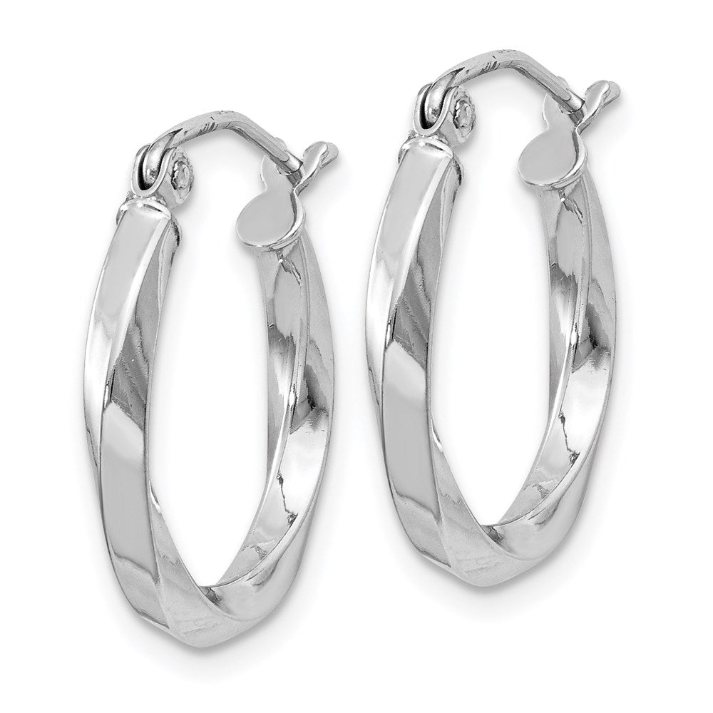 18 mm twisted hoop earrings pair angle view