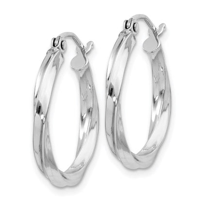 20 mm twisted hoop earrings pair angle view
