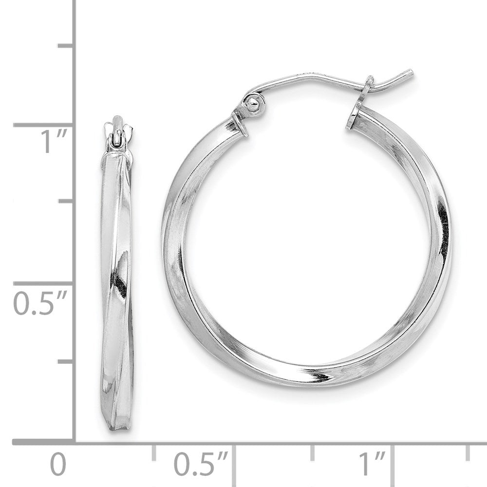 25 mm twisted hoop earrings measurement guide