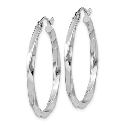 30 mm twisted hoop earrings pair angle view