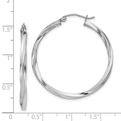 35 mm twisted hoop earrings measurement guide