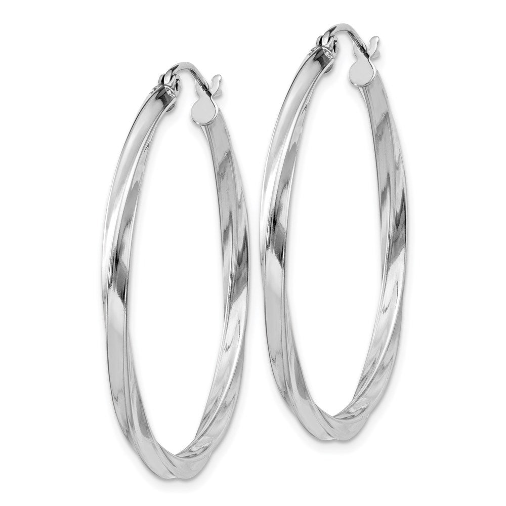 35 mm twisted hoop earrings pair angle view