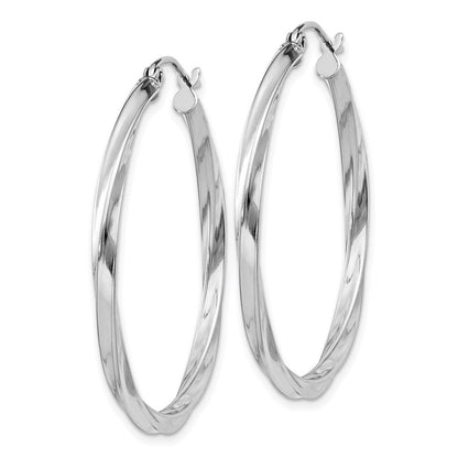 35 mm twisted hoop earrings pair angle view