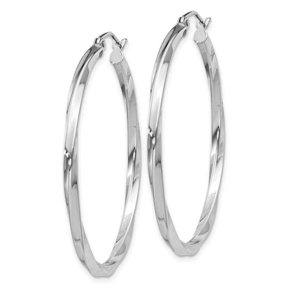 40 mm twisted hoop earrings pair angle view