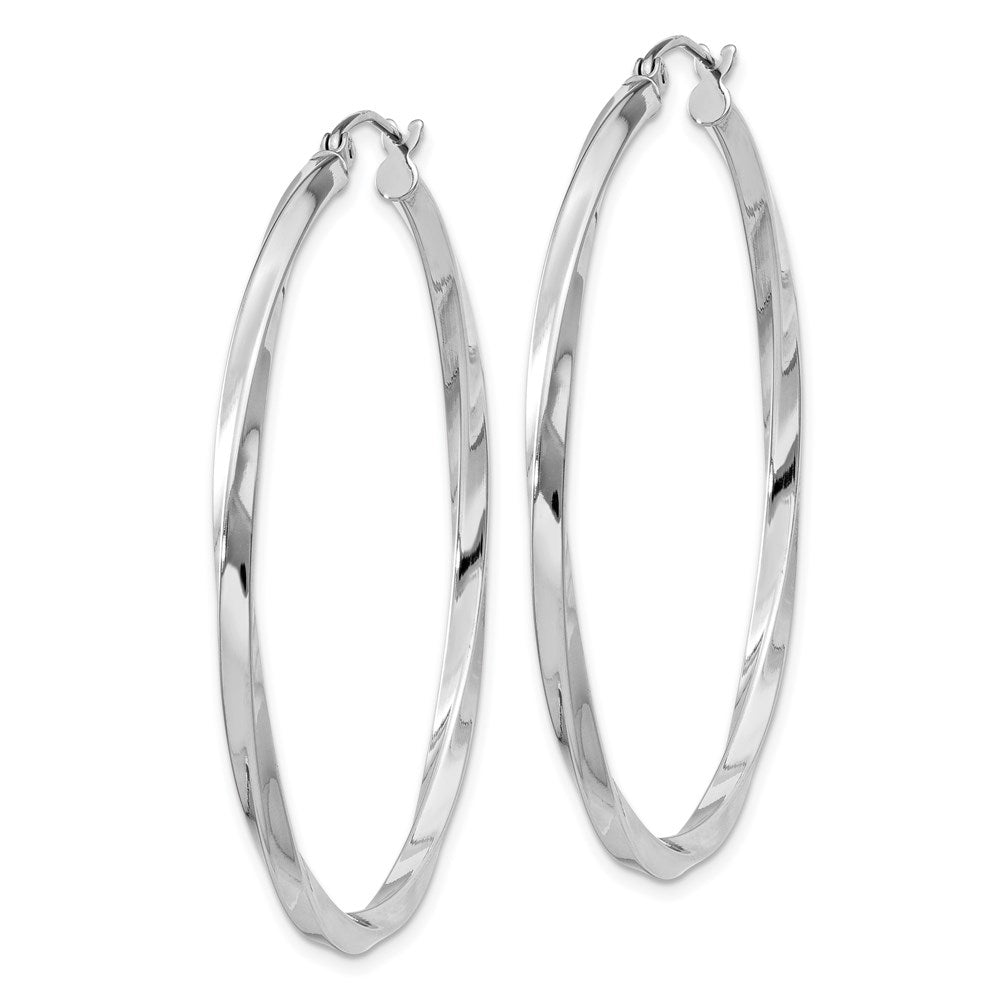 45 mm twisted hoop earrings pair angle view