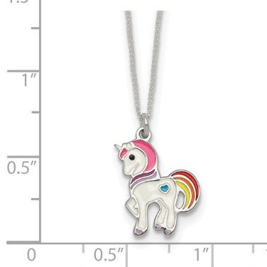 measurement guide for rainbow enamel unicorn necklace