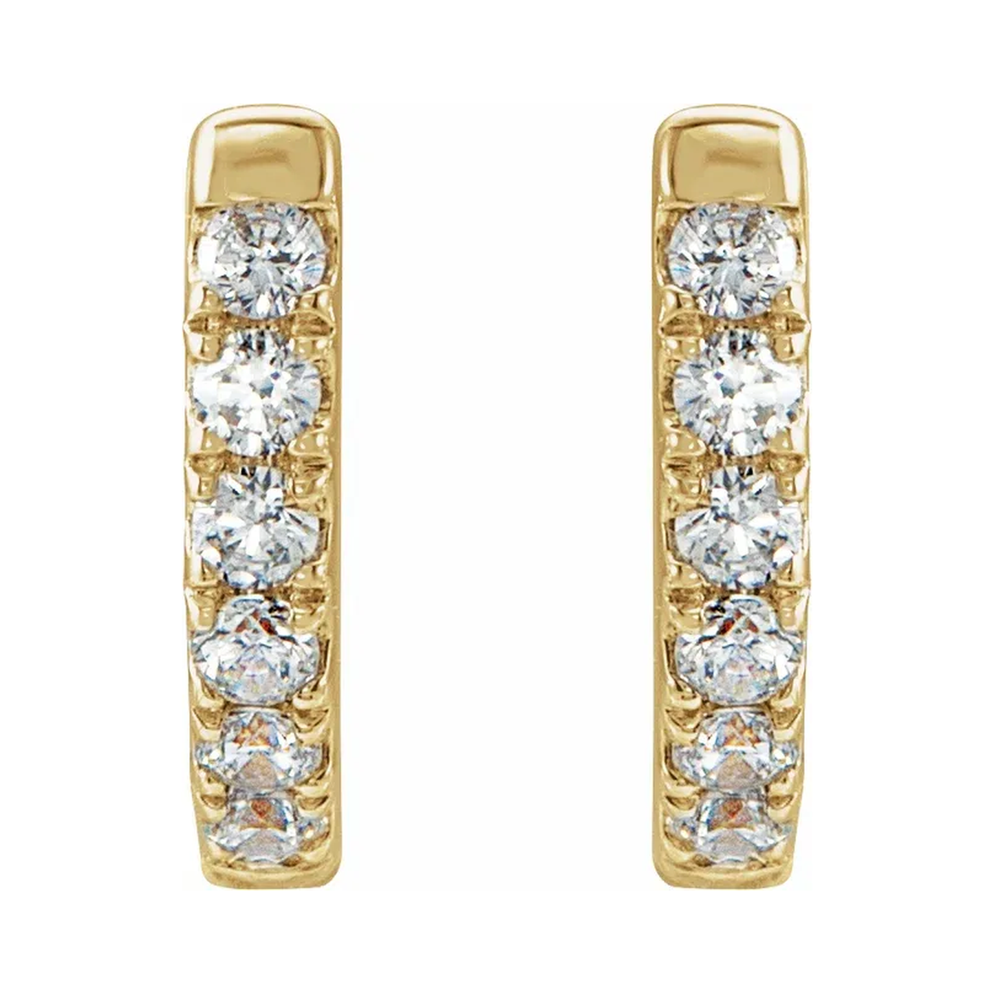 14K Yellow Gold Vermeil Lab-Grown Diamond Hoop Earrings