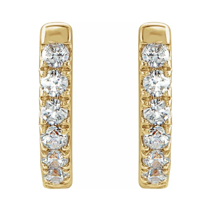 14K Yellow Gold Vermeil Lab-Grown Diamond Hoop Earrings