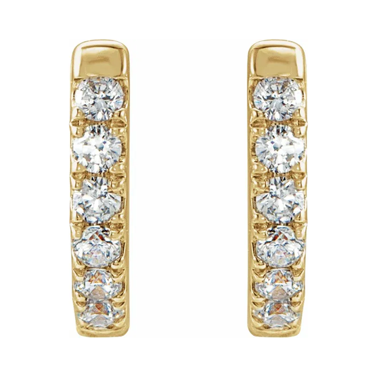 14K Yellow Gold Vermeil Lab-Grown Diamond Hoop Earrings