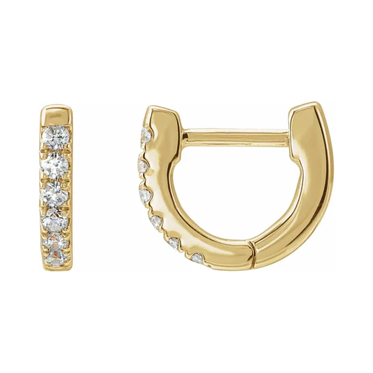 14K Yellow Gold Vermeil Lab-Grown Diamond Hoop Earrings